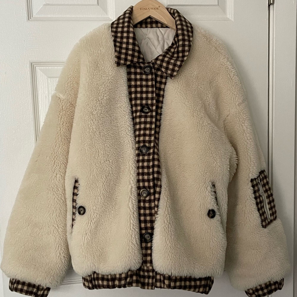 Checkerboard White fluffy coat